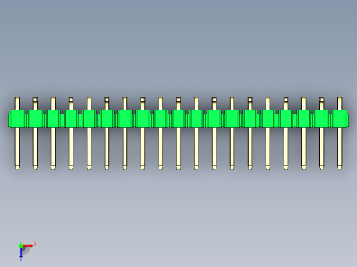 彩色公排针 100mil 2.54mm 系列-DS1022_green_19p_100mil_Type_SMT_R2_rev1.0俯视缩略图