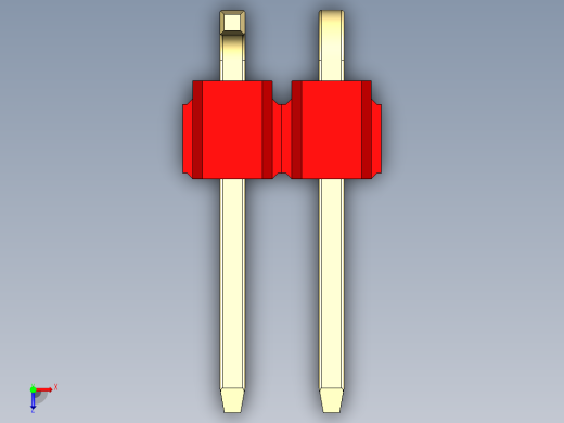 彩色公排针 100mil 2.54mm 系列-DS1022_red_02p_100mil_Type_SMT_R1_rev1.0俯视缩略图