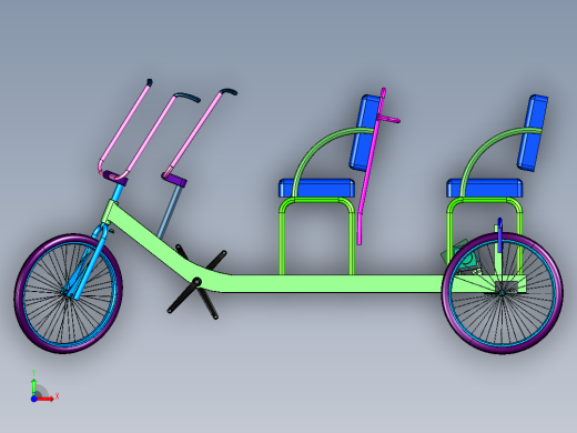 电动四轮休闲电动亲子自行车前视缩略图