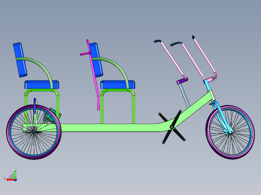 电动四轮休闲电动亲子自行车后视缩略图