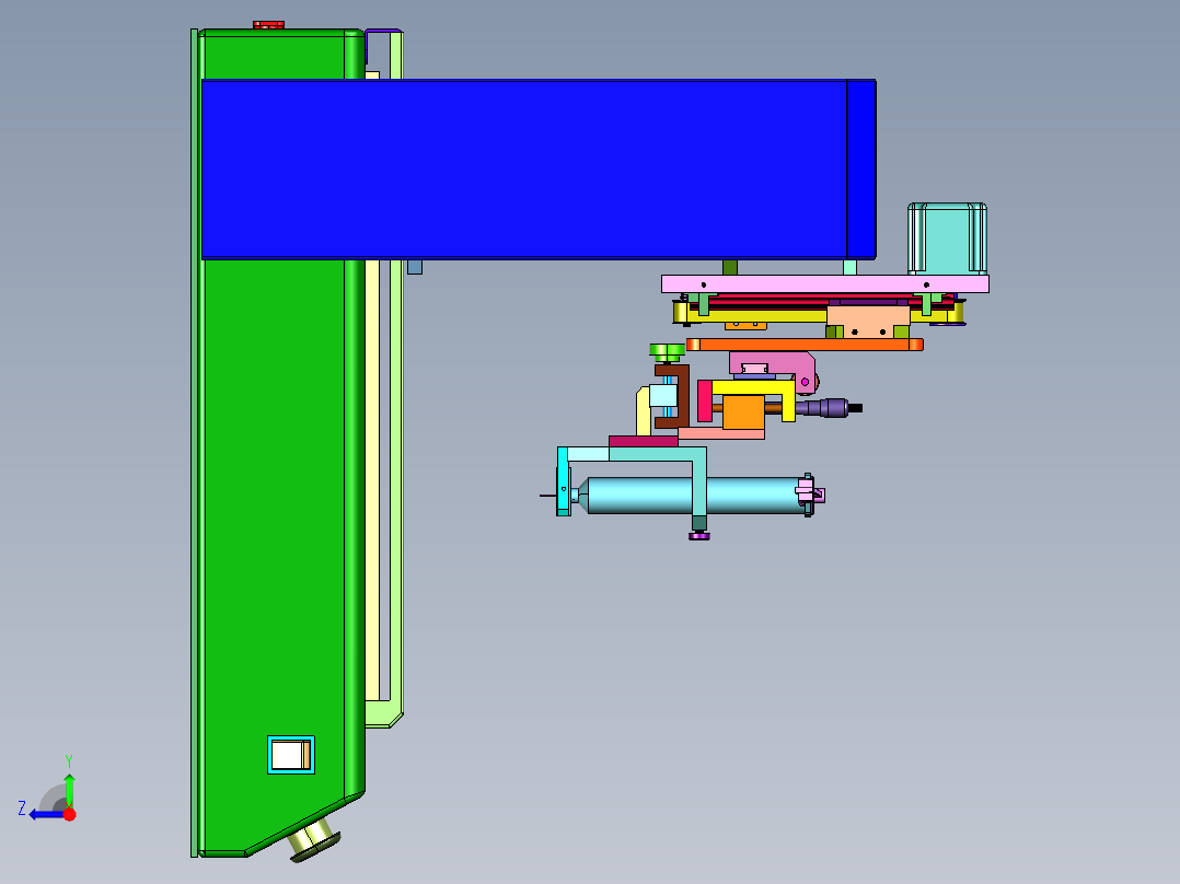 全自动高速多点滴胶机右视图
