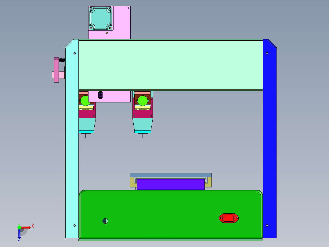 全自动高速多点滴胶机俯视图