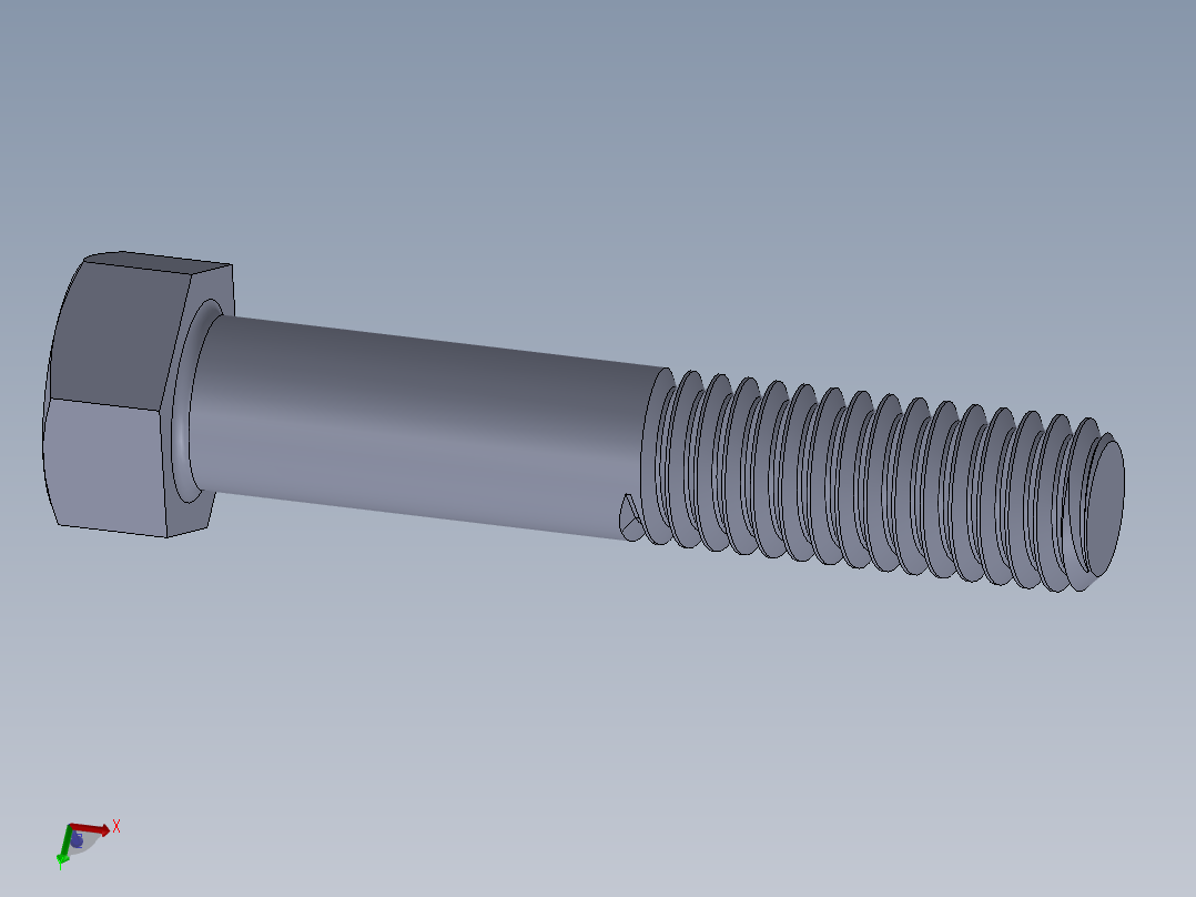 UNC 六角螺栓-Hex Bolt 0.375-16 x 2.SLDPRT