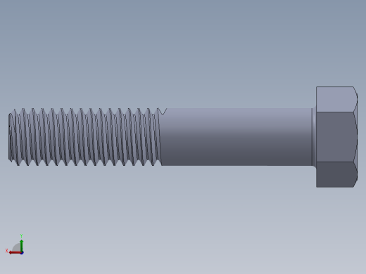 UNC 六角螺栓-Hex Bolt 0.375-16 x 2.SLDPRT后视缩略图