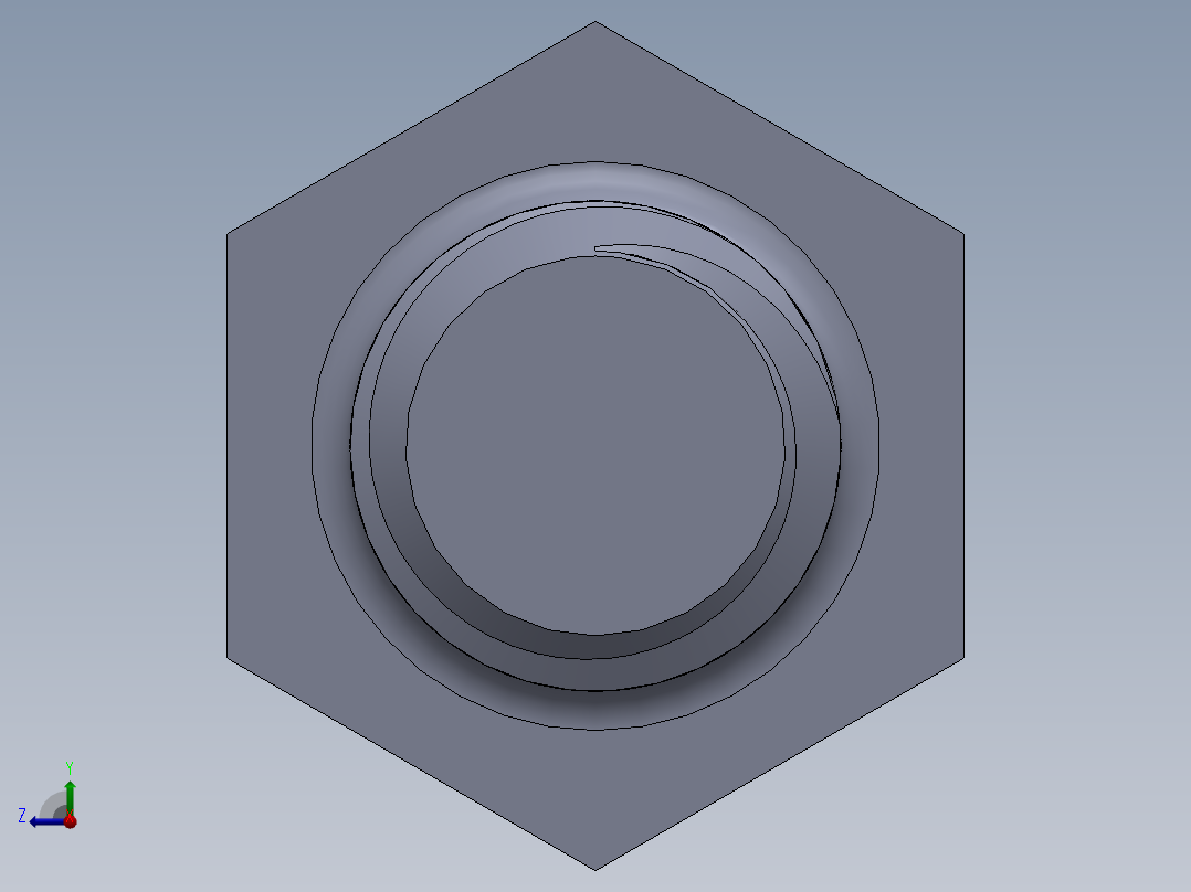 UNC 六角螺栓-Hex Bolt 0.375-16 x 2.SLDPRT右视图