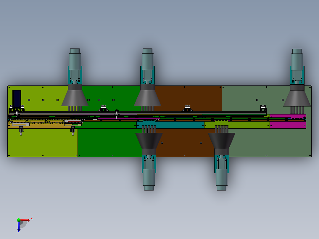 铝自动攻丝机俯视图