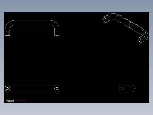 取手(鋁合金)(B)MO-2D多系列多零件图纸模型