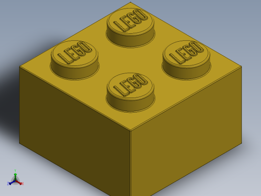 乐高套装 4421基本积木-300324 Bright Yellow Brick 2 x 2.SLDPRT