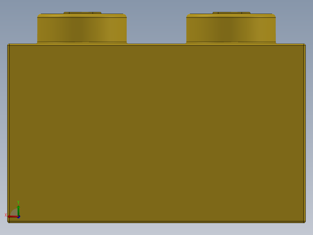 乐高套装 4421基本积木-300324 Bright Yellow Brick 2 x 2.SLDPRT后视图