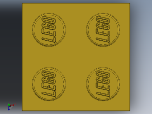 乐高套装 4421基本积木-300324 Bright Yellow Brick 2 x 2.SLDPRT俯视缩略图