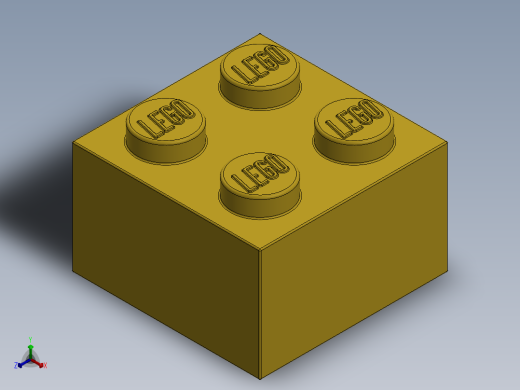 乐高套装 4421基本积木-300324 Bright Yellow Brick 2 x 2.SLDPRT正等轴测缩略图