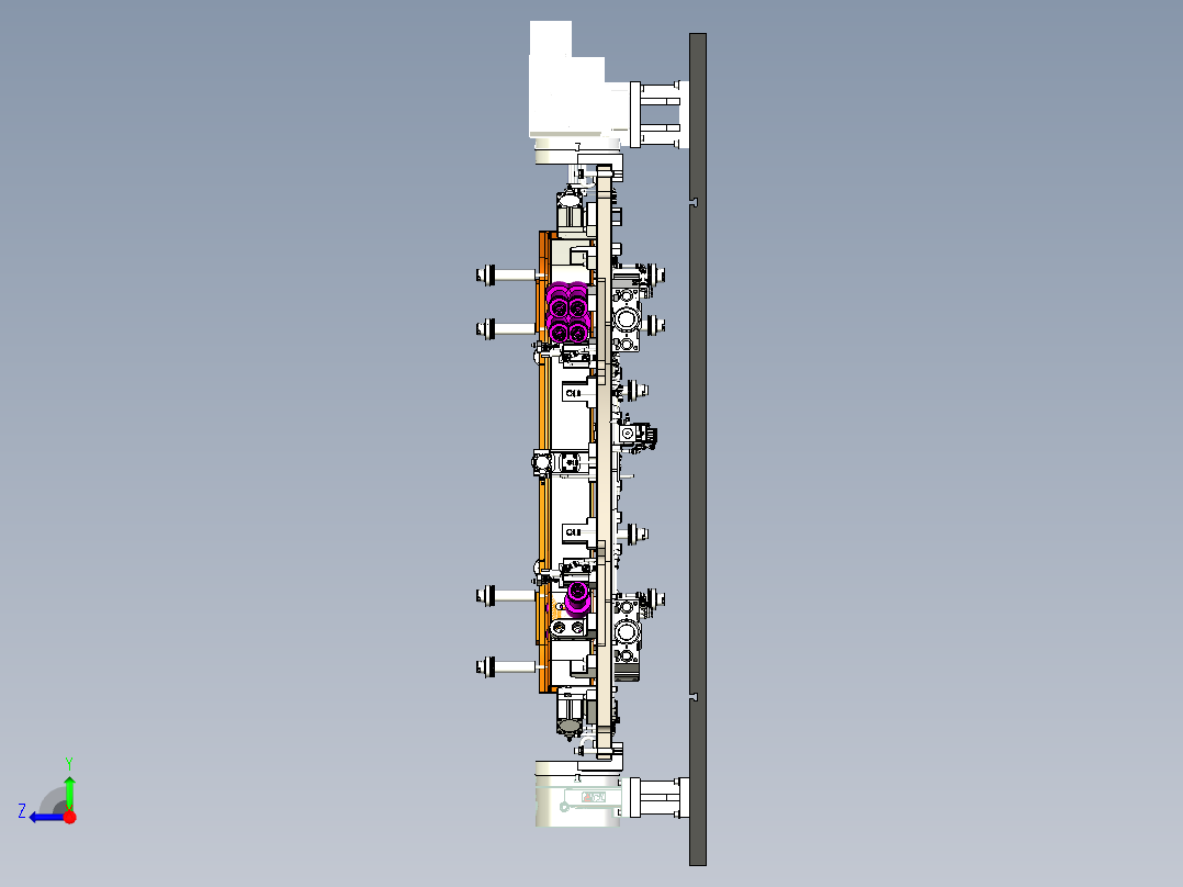 汽车防撞梁气动自动化夹具组装图_64右视图