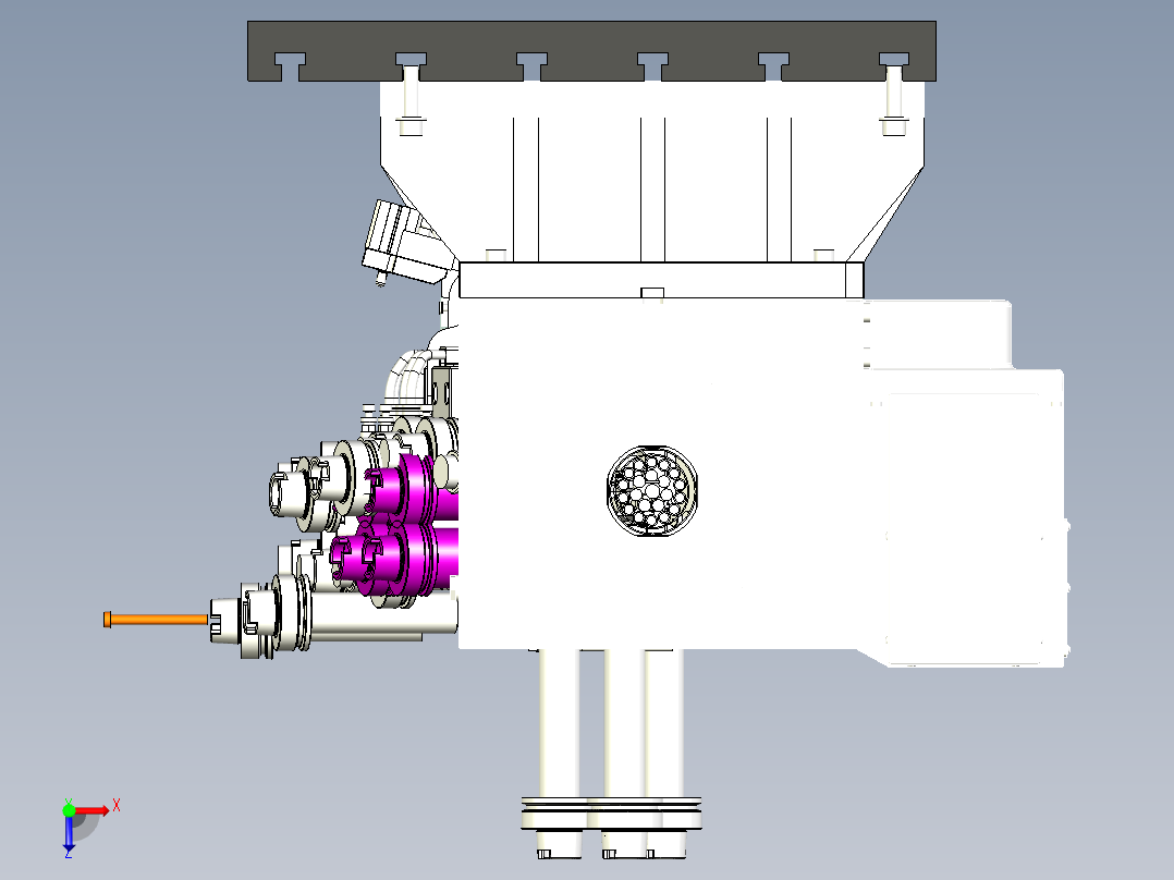 汽车防撞梁气动自动化夹具组装图_64俯视图