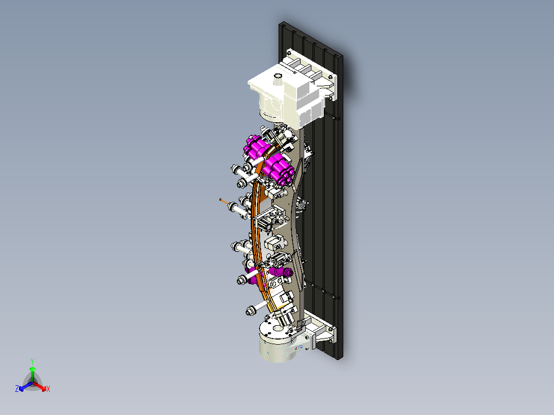 汽车防撞梁气动自动化夹具组装图_64正等轴测图