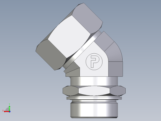 卡套式工业通用硬管接头EO_Adjustable_locknut_45_deg_elbow_VEE38ZSMCF后视缩略图
