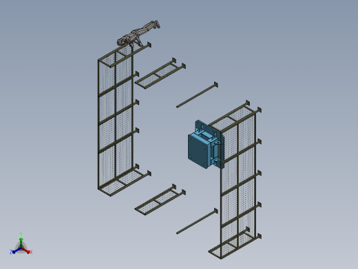 上纱筒自动化装配体正等轴测缩略图