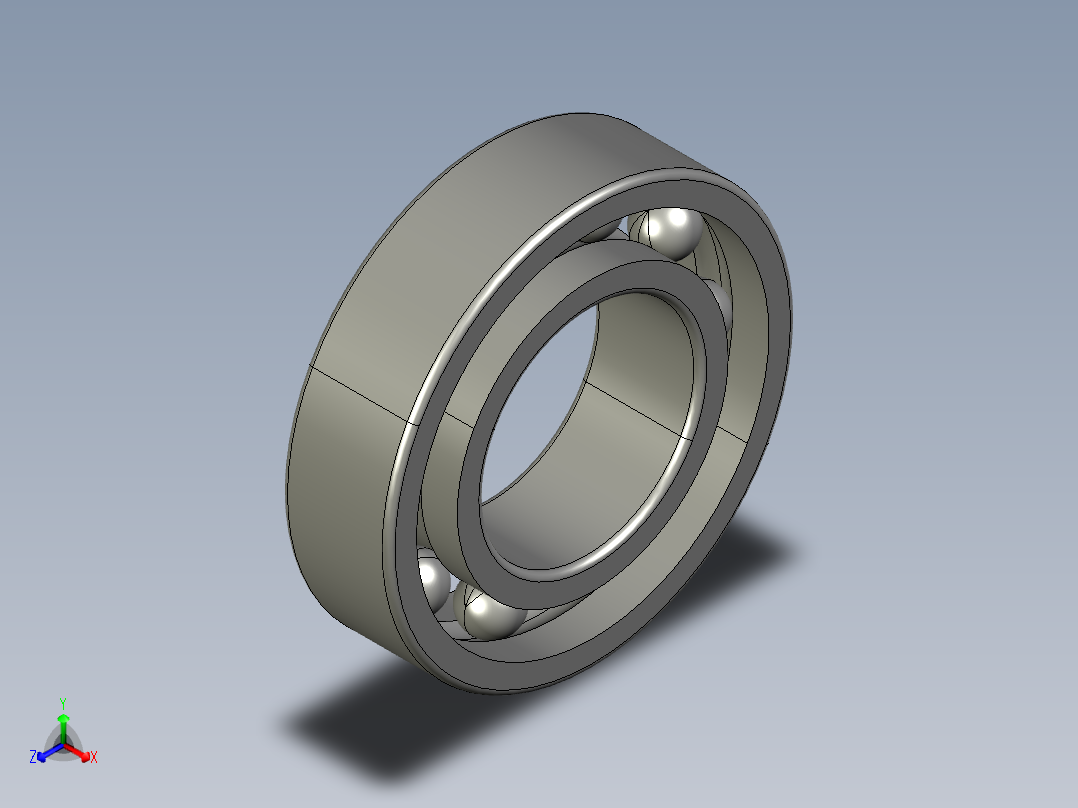 深沟球轴承61800正等轴测图