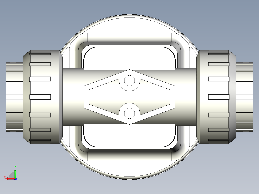 6DKMUFCCP NO-DA 气动隔膜阀、常开型双作用，BSP螺纹女性联盟结束，PVC-C系列后视图