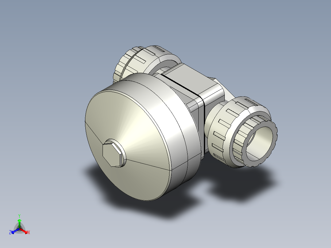 6DKMUFCCP NO-DA 气动隔膜阀、常开型双作用，BSP螺纹女性联盟结束，PVC-C系列正等轴测图