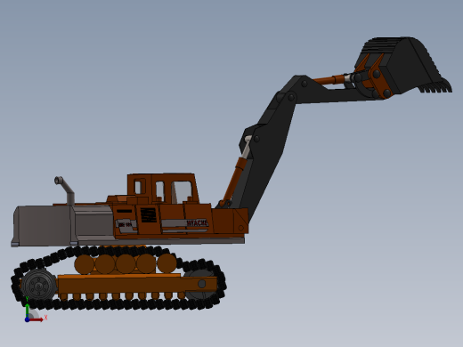 Excavator 3D model履带挖掘机前视缩略图