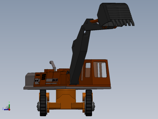 Excavator 3D model履带挖掘机右视缩略图