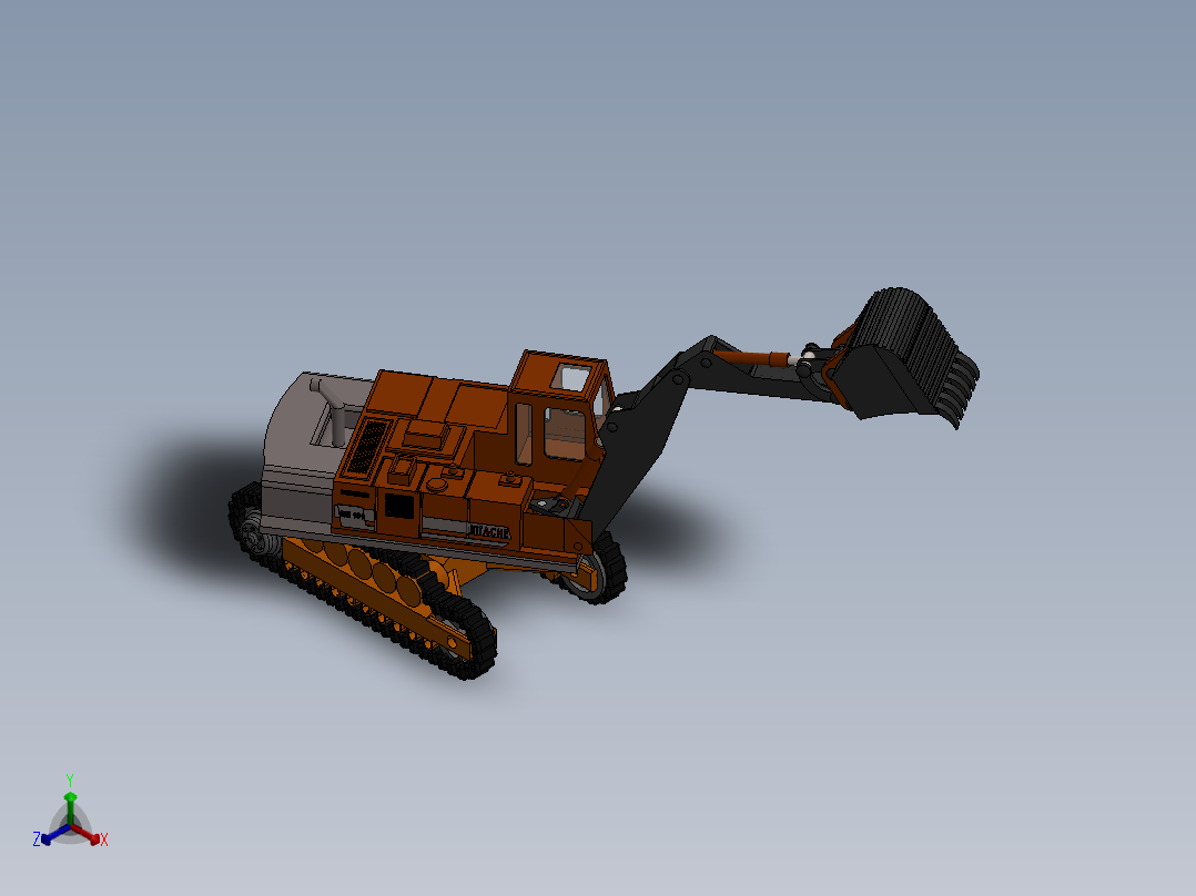 Excavator 3D model履带挖掘机正等轴测图