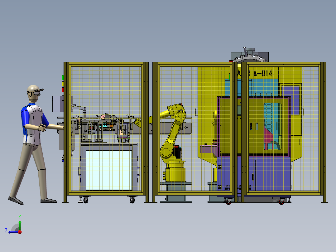手机外壳加工打磨单元sw20右视图