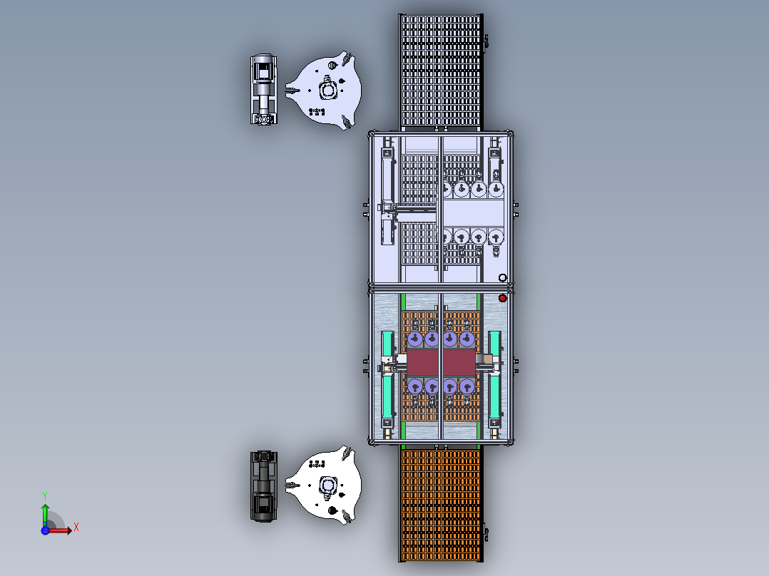 双工位自动浇筑机（含DFM）sw18可编辑前视图