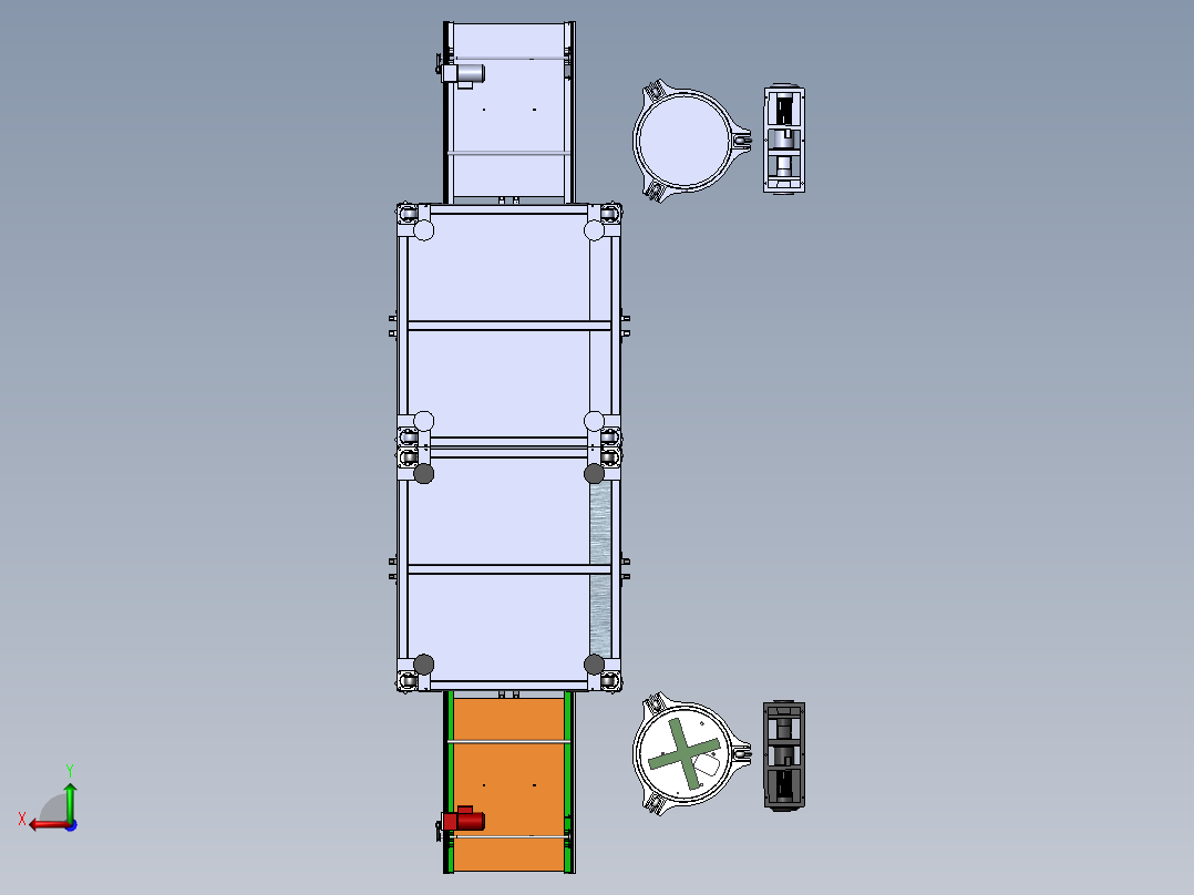 双工位自动浇筑机（含DFM）sw18可编辑后视图