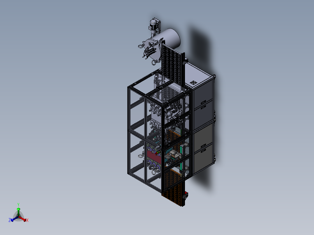 双工位自动浇筑机（含DFM）sw18可编辑正等轴测图