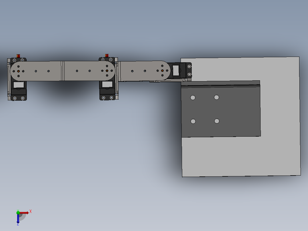 3自由度机械臂2俯视图