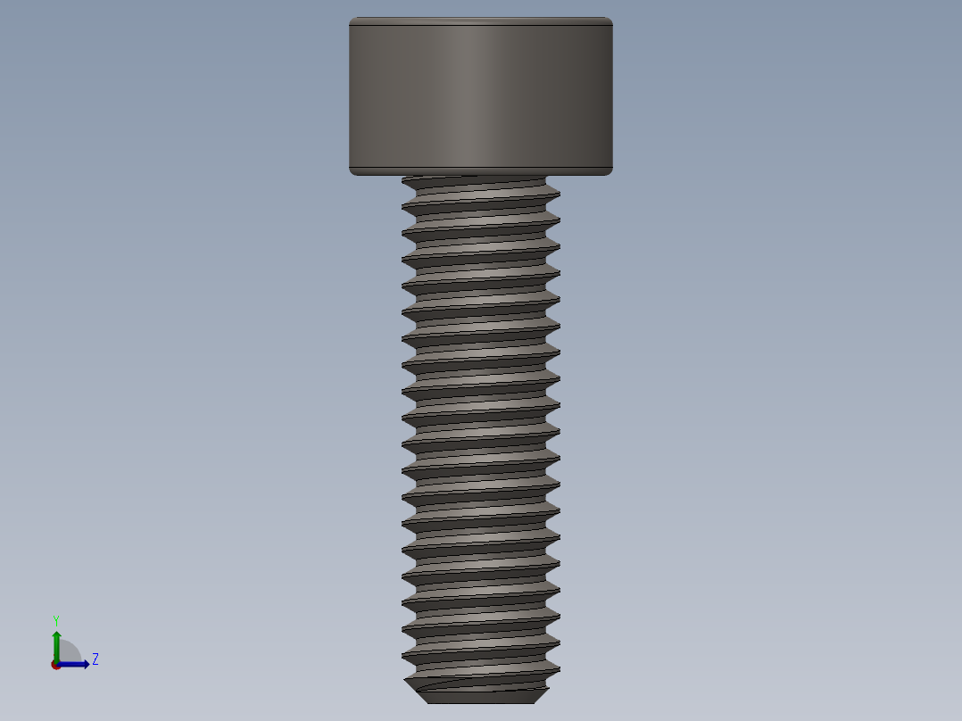 Screw_DIN_912_M6x20F_A2.SLDPRT公制内六角螺钉左视图