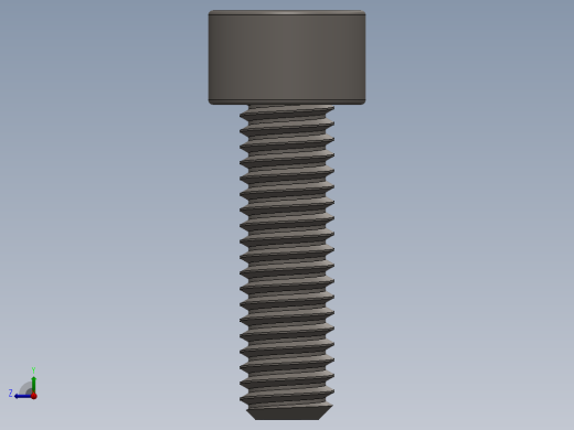 Screw_DIN_912_M6x20F_A2.SLDPRT公制内六角螺钉右视缩略图