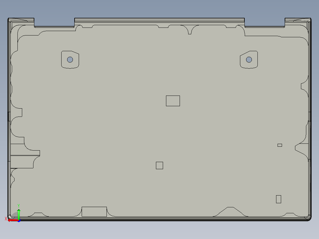 笔记本C壳铣键盘框UG程序模型后视图