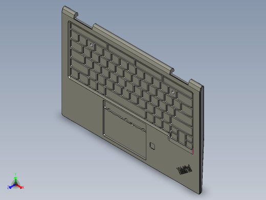 笔记本C壳铣键盘框UG程序模型正等轴测缩略图