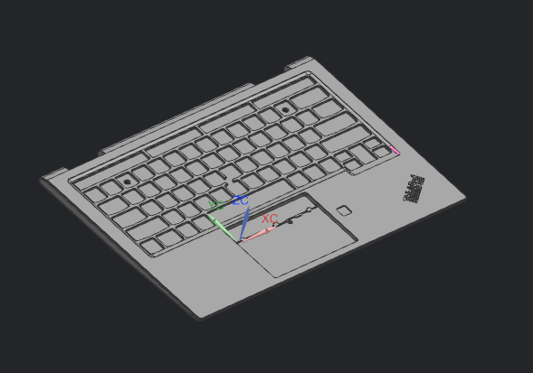 笔记本C壳铣键盘框UG程序模型