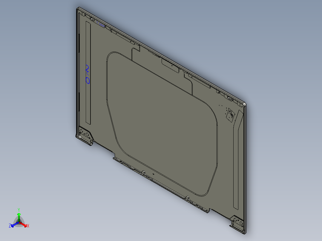 屏幕外壳内腔清角UG程序模型正等轴测图