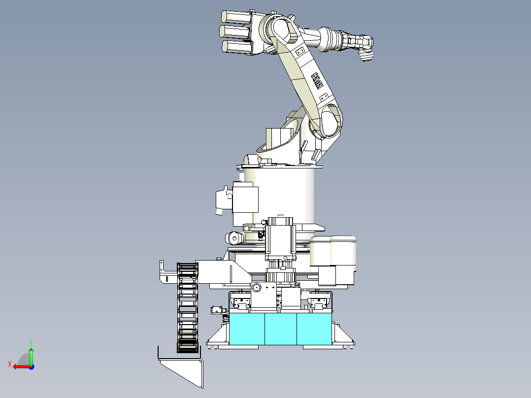 第七轴行走地轨设计后视图