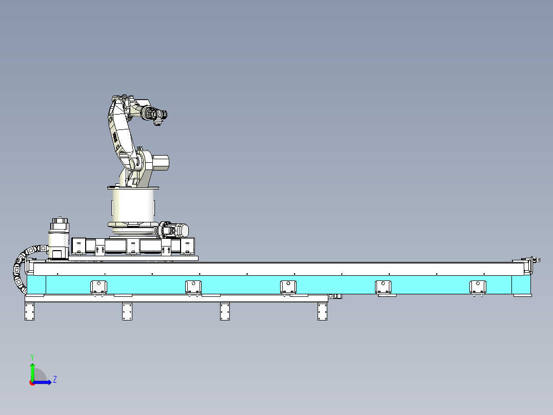 第七轴行走地轨设计左视图