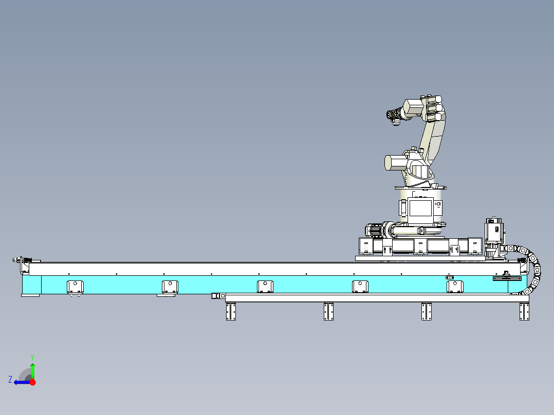 第七轴行走地轨设计右视图