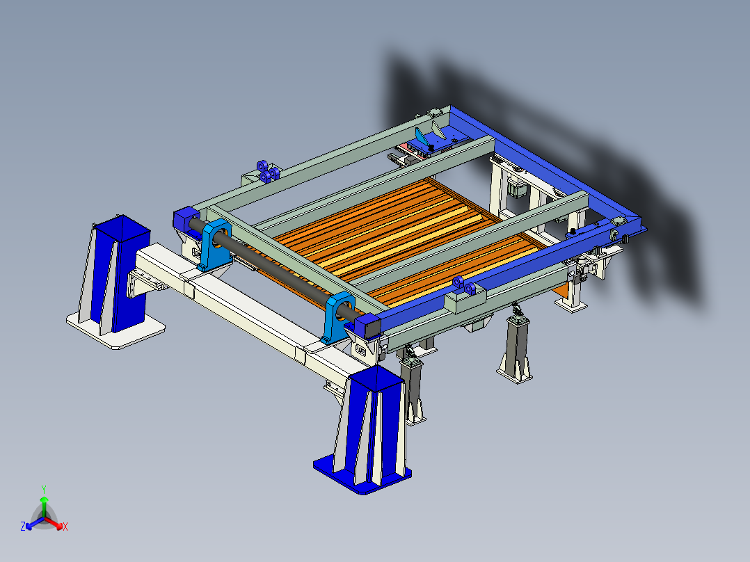 重型侧翻设备设计正等轴测图