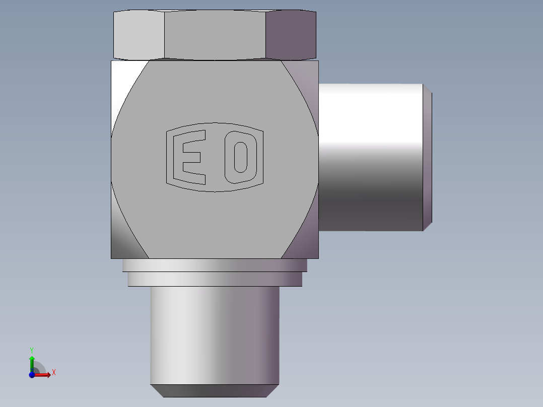 铰接式90度接头、1DI-16-14前视图