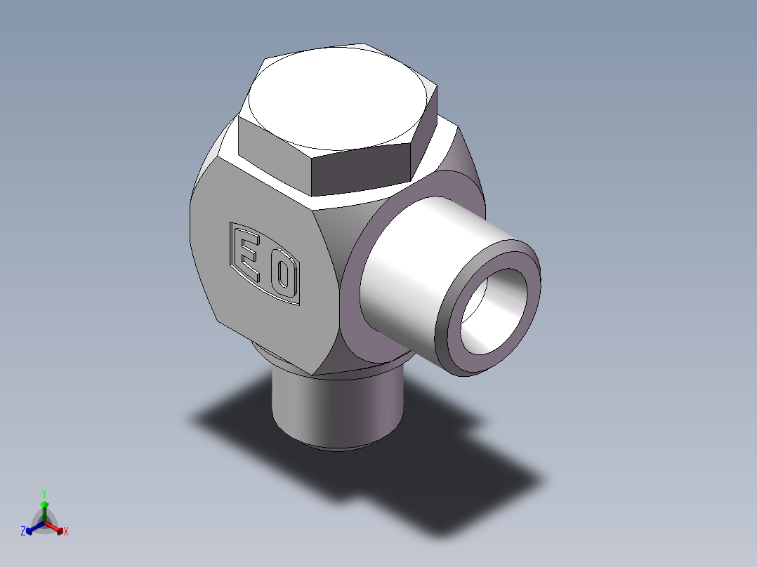 铰接式90度接头、1DI-16-14正等轴测图
