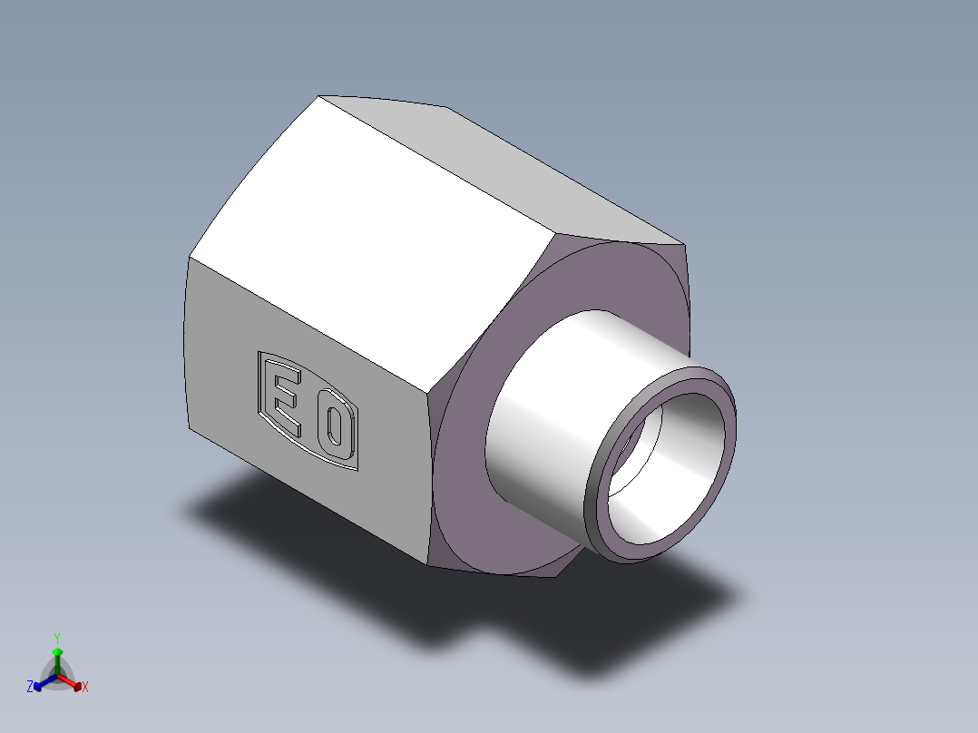 直通内螺纹接头、5CB-16-08正等轴测图