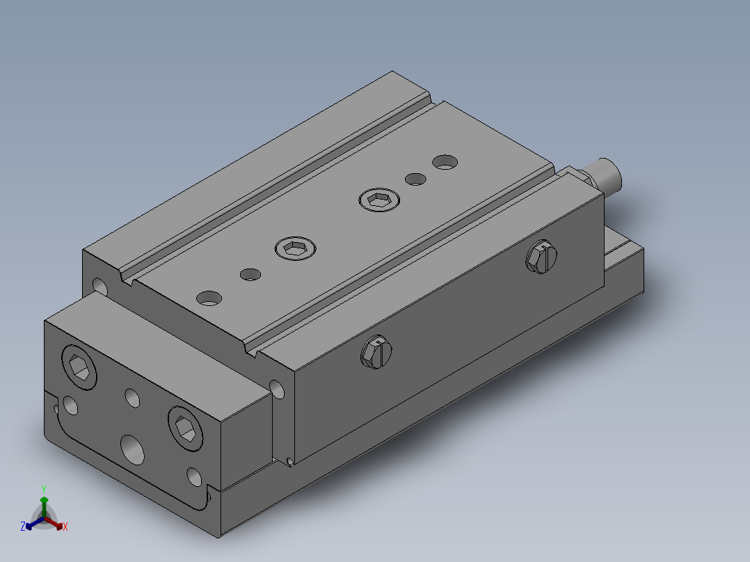 MXQ20 气动滑台（循环式直线导轨）双缸型[MXQ20A-40-ZH3]主视图
