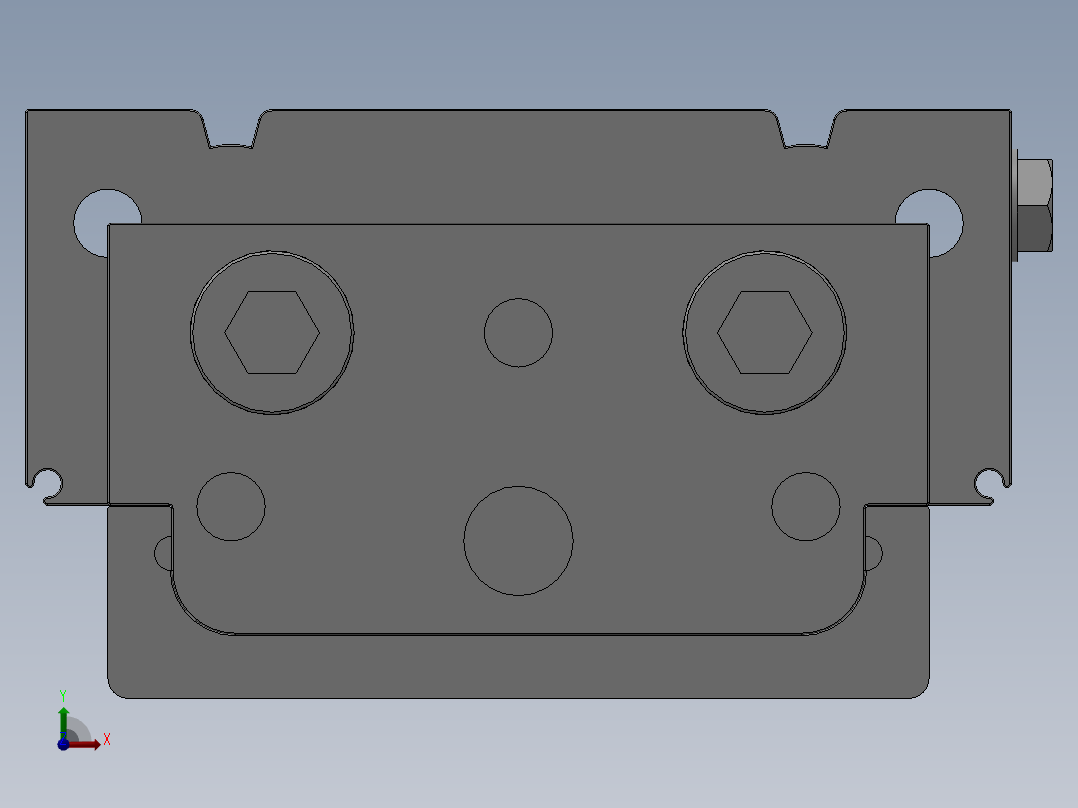 MXQ20 气动滑台（循环式直线导轨）双缸型[MXQ20A-40-ZH3]前视图