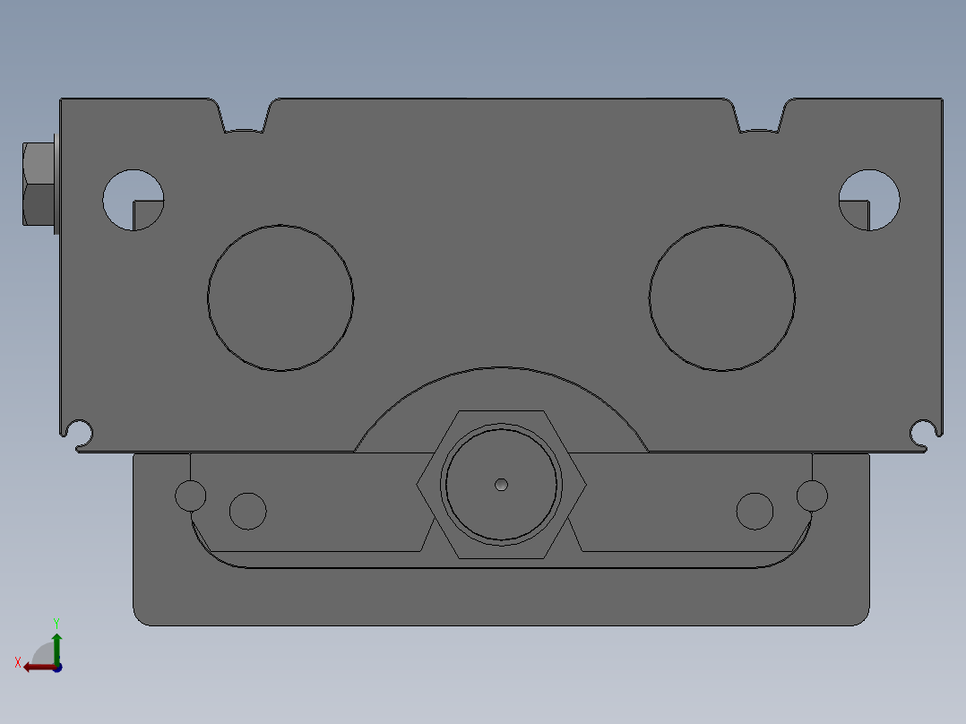 MXQ20 气动滑台（循环式直线导轨）双缸型[MXQ20A-40-ZH3]后视图