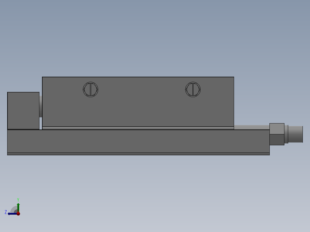 MXQ20 气动滑台（循环式直线导轨）双缸型[MXQ20A-40-ZH3]右视图