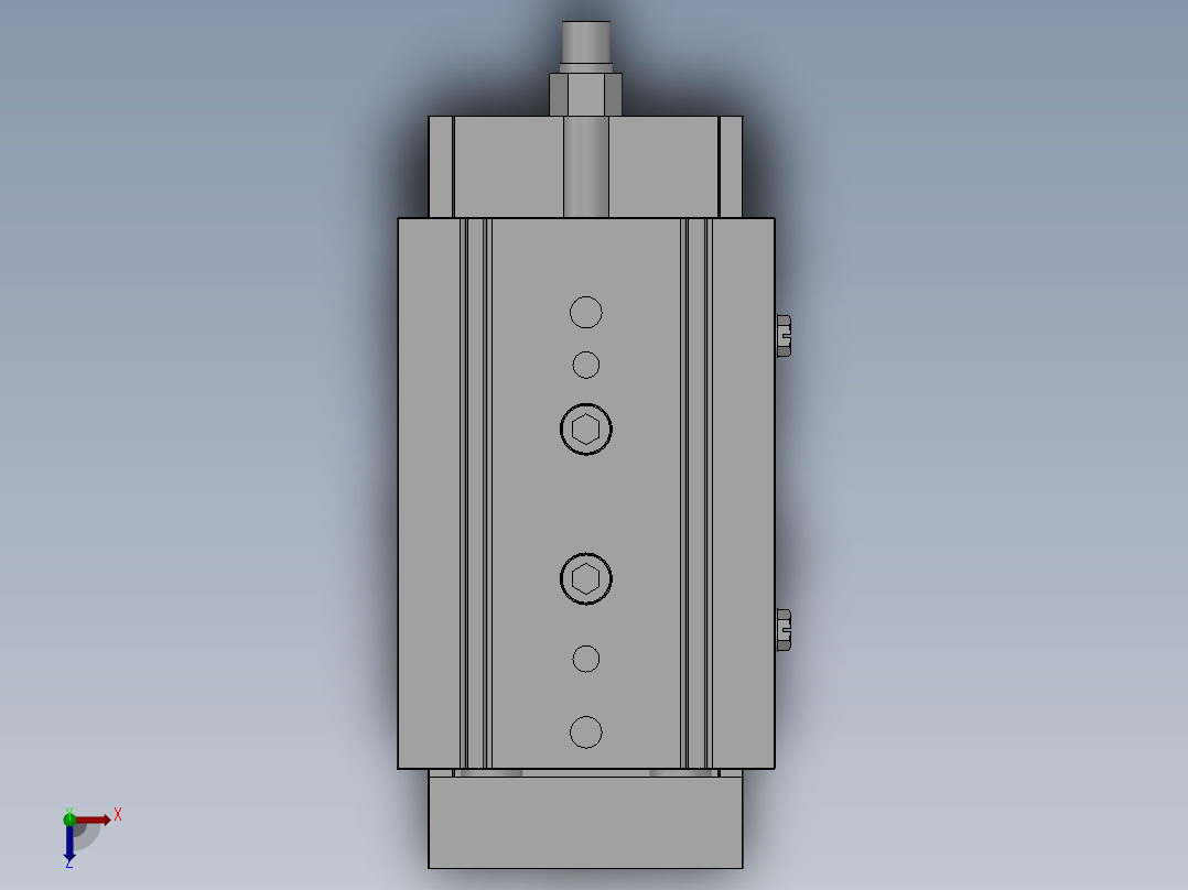 MXQ20 气动滑台（循环式直线导轨）双缸型[MXQ20A-40-ZH3]俯视图