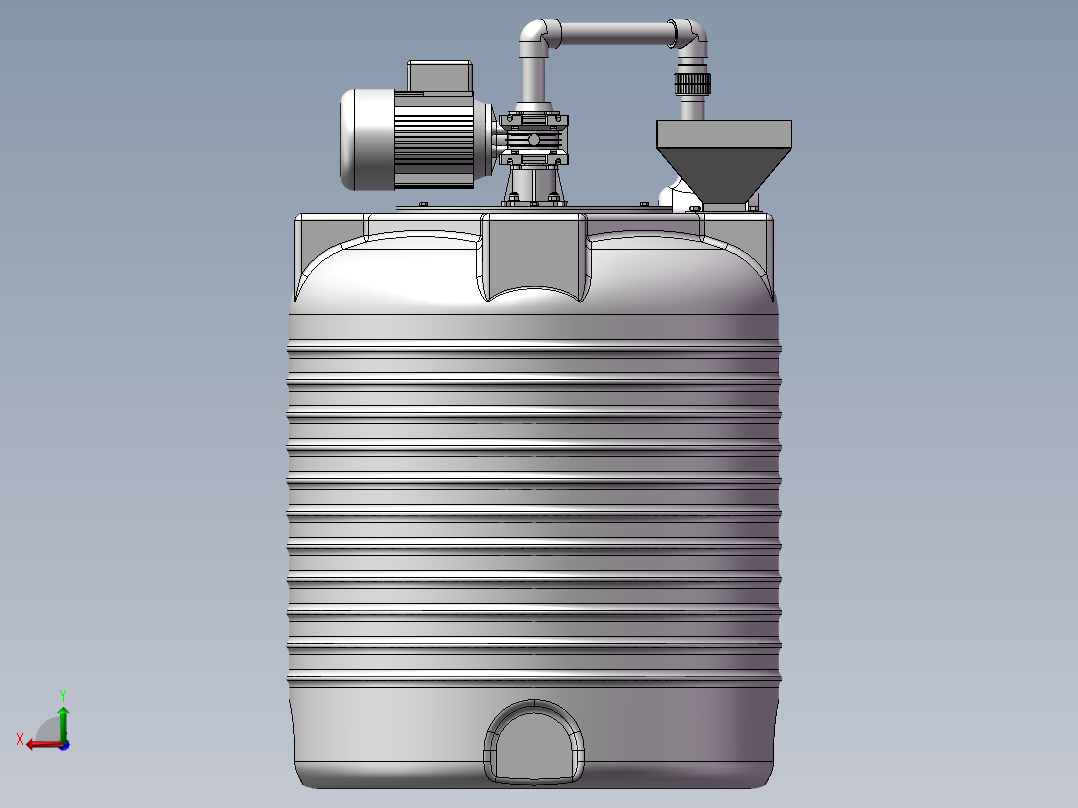 压力容积、水泥搅拌槽罐后视图